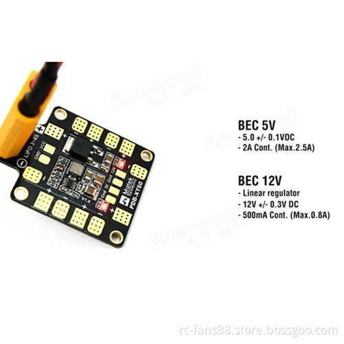 Matek Systems PDB-XT60 W/ BEC 5V & 12V 2oz Copper For RC Multirotors